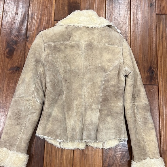 80’s Vintage leather coat with acrylic plush Sherpa lining . Very good condition - Picture 6 of 8